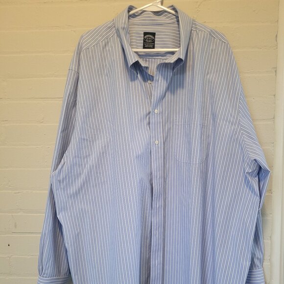 Brooks Brothers Big & Tall Striped Non-Iron Dress Shirt 20 36/37 - Picture 1 of 4